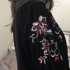 Velvet imported bomber jacket